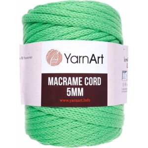 Пряжа YarnArt Macrame cord 5mm яркий зеленый (802), 60%хлопок/40%полиэстер/вискоза, 85м, 500г, 1шт