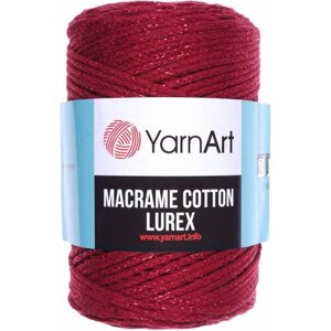 Пряжа YarnArt Macrame cotton lurex бордовый-красный (739), 75%хлопок/13%полиэстер/12%металлик, 205м, 250г, 1шт