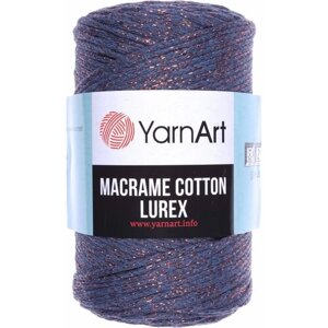 Пряжа YarnArt Macrame cotton lurex джинсовый-медный (731), 75%хлопок/13%полиэстер/12%металлик, 205м, 250г, 1шт