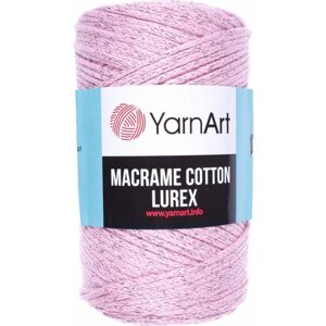 Пряжа YarnArt Macrame cotton lurex розовый-серебро (732), 75%хлопок/13%полиэстер/12%металлик, 205м, 250г, 1шт