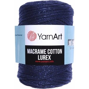 Пряжа YarnArt Macrame cotton lurex темно-синий-василек (740), 75%хлопок/13%полиэстер/12%металлик, 205м, 250г, 1шт