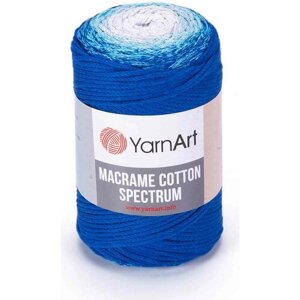 Пряжа YarnArt Macrame cotton spectrum тёмная бирюза-сетлая бирюза-белый (1312), 85%хлопок/15%полиэстер, 225м, 250г, 1шт