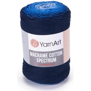 Пряжа YarnArt Macrame cotton spectrum тёмно синий-василек-светло-голубой (1324), 85%хлопок/15%полиэстер, 225м, 250г, 1шт