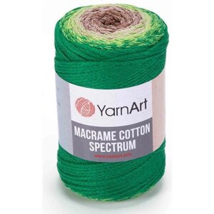 Пряжа YarnArt Macrame cotton spectrum яркий зеленый-салатовый-экрю-какао (1322), 85%хлопок/15%полиэстер, 225м, 250г, 1шт