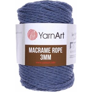 Пряжа YarnArt Macrame Rope 3mm джинсовый (761), 60%хлопок/ 40%вискоза/полиэстер, 63м, 250г, 1шт