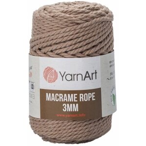 Пряжа YarnArt Macrame Rope 3mm кофе (768), 60%хлопок/ 40%вискоза/полиэстер, 63м, 250г, 1шт