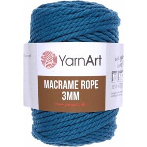 Пряжа YarnArt Macrame Rope 3mm темно-бирюзовый (789), 60%хлопок/ 40%вискоза/полиэстер, 63м, 250г, 1шт