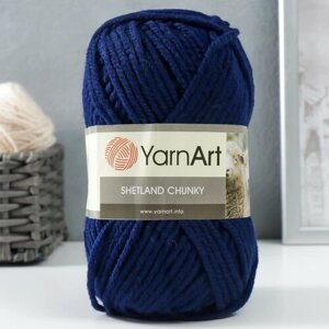 Пряжа Yarnart Shetland Chunky темно-синий (634), 50%шерсть/50%акрил, 150м, 100г, 1шт