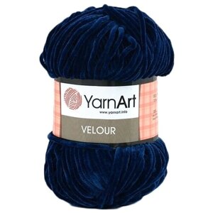 Пряжа YarnArt Velour темно-синий (848), 100% микрополиэстер, 170м, 100г, 1шт