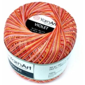 Пряжа YarnArt Violet Melange розовый-желтый-коралл (507), 100%мерсеризованный хлопок, 282м, 50г, 1шт