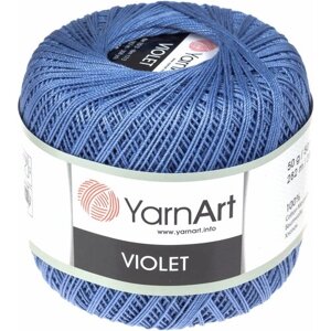 Пряжа YarnArt Violet темно-голубой (5351), 100%мерсеризованный хлопок, 282м, 50г, 1шт