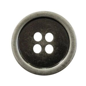 Пуговица на прокол, цвет: темно-серый, диаметр 15 мм, 50 штук, арт. 53731/4