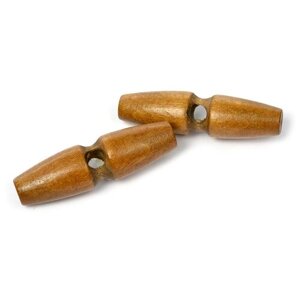 Пуговицы деревянные TBY BT. WD. 069 цв. 002 коричневый 95L-60мм, 1 прокол, 20 шт