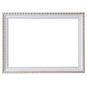 Рама для картин (зеркал) 21 х 30 х 2,6 см, пластиковая, Calligrata 6429, бело-золотая