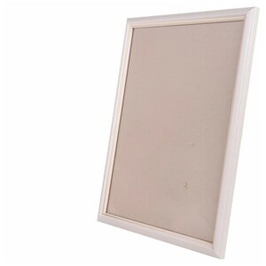 Рамка со стеклом 30х40 см, шир. 23 мм, деревянная, белый / золотой контур, БС 232 МБ