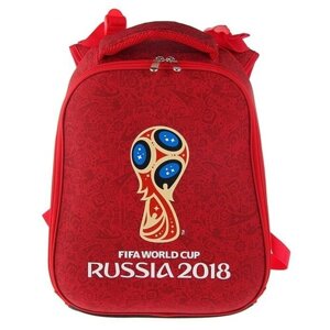 Ранец Хатбер Hatber Ergonomic рюкзак для мальчика, для девочки. FIFA UEFA. Яркий и красный.