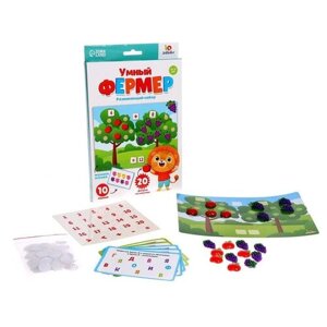 Развивающая игра IQ-ZABIAKA Умный фермер 6882671, 215х24.5 см, синий/красный/белый/зеленый
