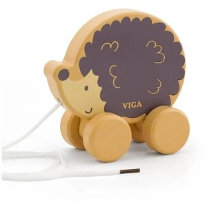 Развивающие игрушки из дерева Viga Toys Каталка из дерева на веревочке Ёжик 44003