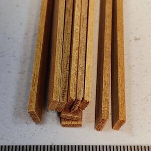 Рейка орех темный, 1,5х7х500 мм, 8 шт, материал для моделирования, Amati (Италия)