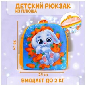 Рюкзак детский плюшевый «Зайка в морковке», 2624 см