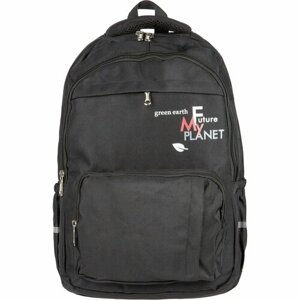 Рюкзак №1 School "Future", школьный, черный, 45,5х31х14 см