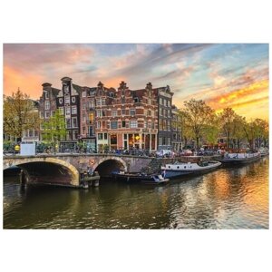 Рыжий кот Набор алмазной вышивки "Уютный Амстердам на закате"SF30003) 30х40 см