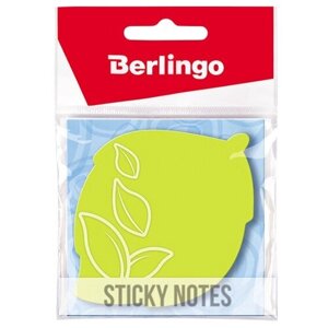 Самоклеящийся блок фигурный Berlingo "Лист", 70*70мм, 50л., зеленый неон, европодвес