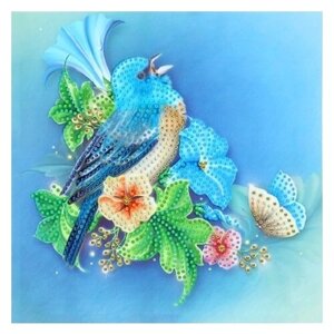 Школа талантов Набор алмазной вышивки на пяльцах «Птичка в цветах»7422046)