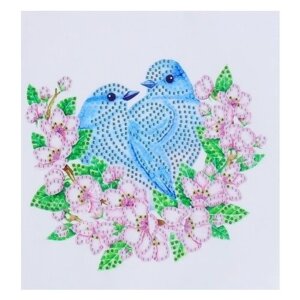 Школа талантов Набор алмазной вышивки на пяльцах «Птички в цветах»7422054)