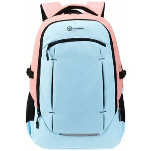 Школьный рюкзак TORBER CLASS X, розово-голубой, полиэстер 900D, 46 x 32 x 18 см, 21 л (T9355-22-PNK-BLU)