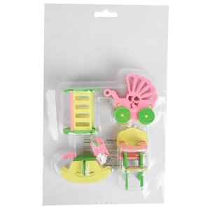 Сима-ленд Мебель для кукол Детская 3589958 розовый/зеленый/желтый