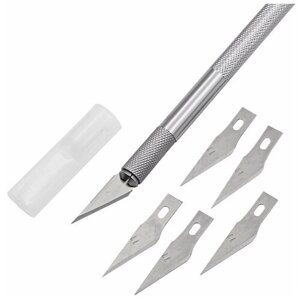Скальпель нож / Канцелярский нож + сменные лезвия / Нож для точных работ