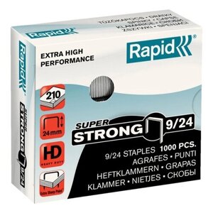 Скобы для степлера RAPID HD210 "Super Strong"9/24, 1000 штук, до 210 листов, 24871800