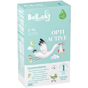 Смесь сухая молочная начальная адаптированная "Bellakt Opti Active 1" для питания детей с рождения до 6 месяцев, 400 гр.