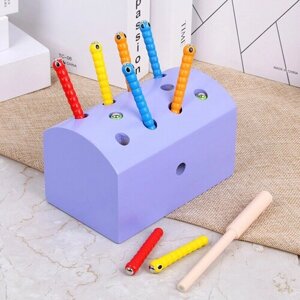 Сортер червячки в комодике, магнитная игра для малышей / комодик с гусенками