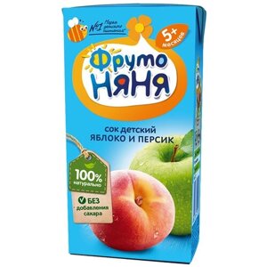 Спайка Сок ФрутоНяня яблоко, персик, 200мл (18 шт)