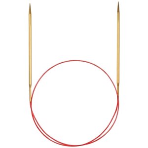 Спицы ADDI круговые с удлиненным кончиком 714-7, диаметр 1.75 мм, длина 100 см, общая длина 100 см, золотистый/красный