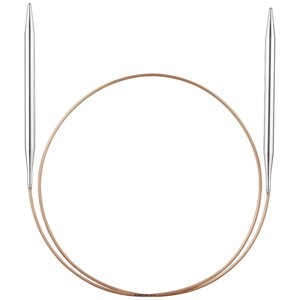 Спицы ADDI круговые супергладкие 105-7, диаметр 15 мм, длина 13 см, общая длина 150 см, серебристый/золотистый