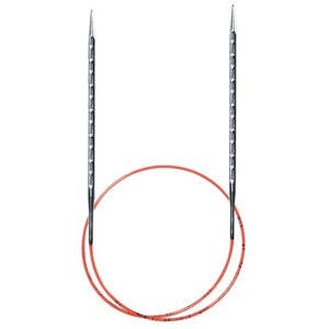 Спицы ADDI круговые супергладкие 717-7, диаметр 3 мм, длина 50 см, общая длина 50 см, серебристый/красный