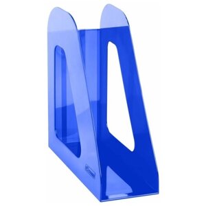 Стамм Лоток для бумаг вертикальный СТАММ "Фаворит", тонированный синий, ширина 90мм