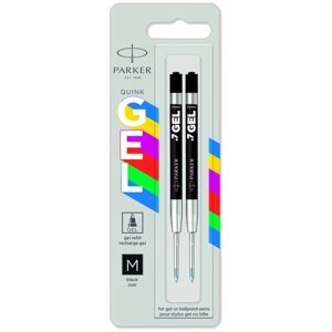 Стержень для гелевой ручки PARKER Gel Ball Point Z10 М, 0.7 мм, 98 мм (2 шт.) черный