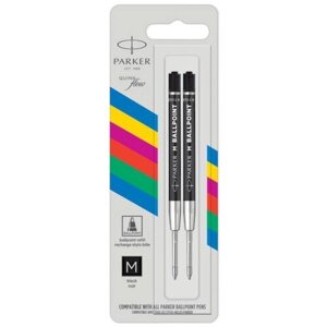 Стержень для шариковой ручки PARKER QuinkFlow Z09 M, 1мм (2 шт.) черный