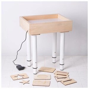 Стол для рисования песком с белой подстветкой 3040 см + гребень и трафарет