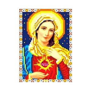 Святое Сердце Марии Рисунок на ткани 13х17,5 Каролинка ткби 5016