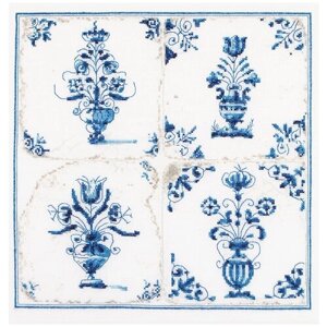 Thea Gouverneur Набор для вышивания Старинная плитка. Цветы в вазе 28 х 28 см (483)