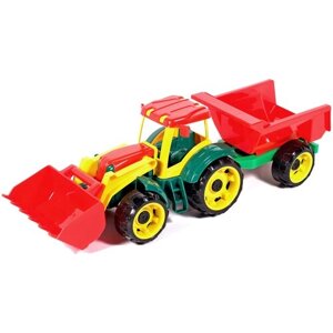 Трактор Karolina toys Трудяга с прицепом 40-0065, 54 см, разноцветный