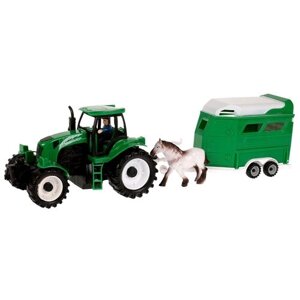 Трактор ТЕХНОПАРК Счастливый фермер 1805A415-R, 40 см, зеленый/черный