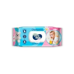 Ultra Fresh 72 шт Baby Влажные салфетки для детей и мам с клапаном
