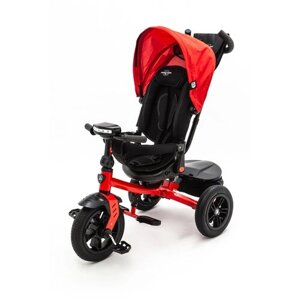 Велосипед детский трехколесный ZIGZAG NEO 9500A12M 12"10"Надувные колеса, звуковая панель) красный/черный / коляска для малышей от 1 до 3 лет
