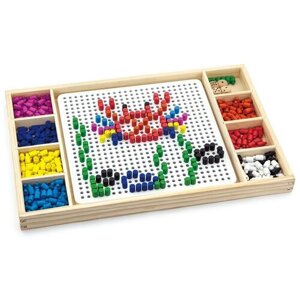 VIGA Мозаика + игра с кубиками и фишками (дерево) VG59990 с 4 лет